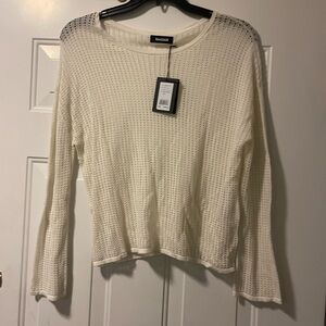 NAADAM Cream Ribbed Long Sleeve Hoodie